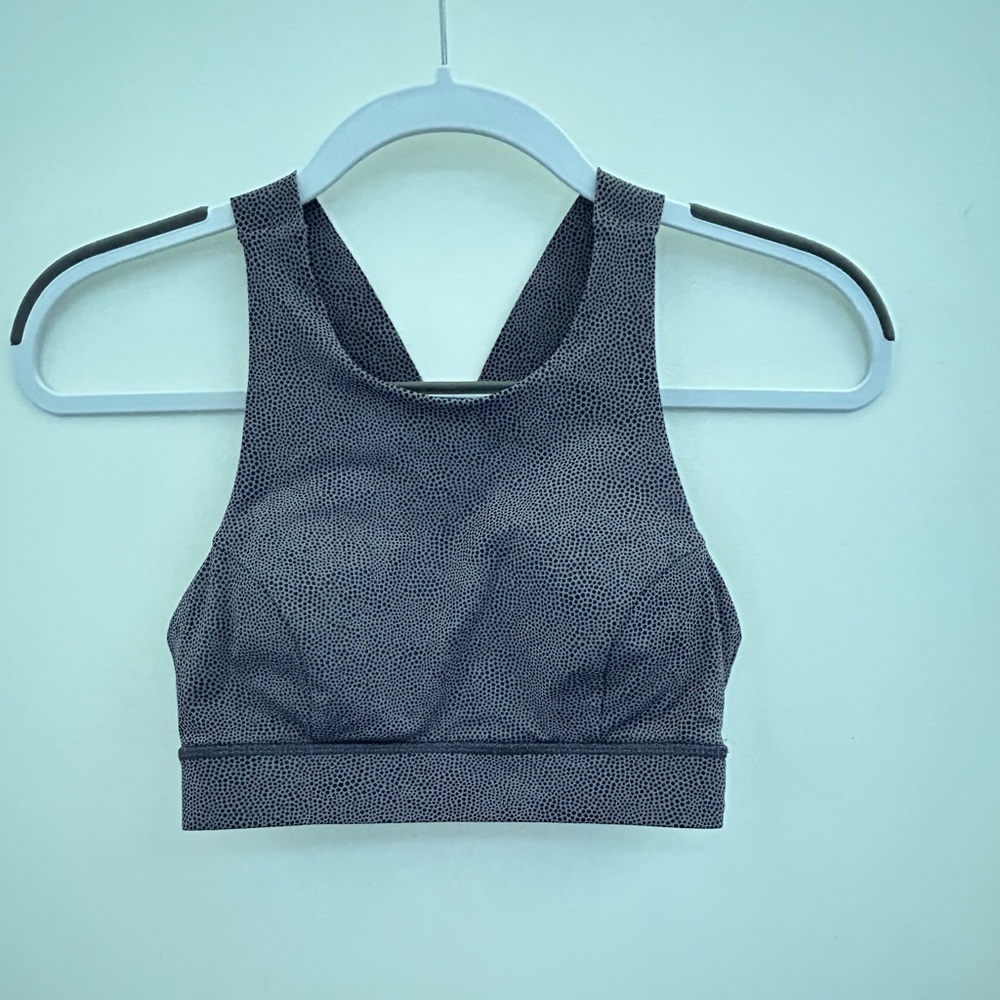 Lululemon Padded Sports Bra - Gray with With Dots - Size 4 - EUC